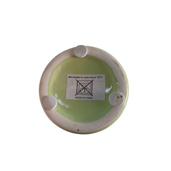 Green Flower Bud Vase Shabby Chic Distressed Farmhouse Country Ceramic 6½" Tall - Picture 6 of 6